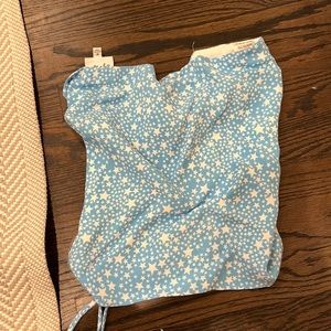 Blue star strapless going out top